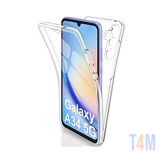 Funda de Silicona 360º para Samsung Galaxy A34 Transparente